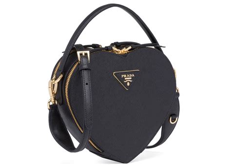 prada odette heart bag black